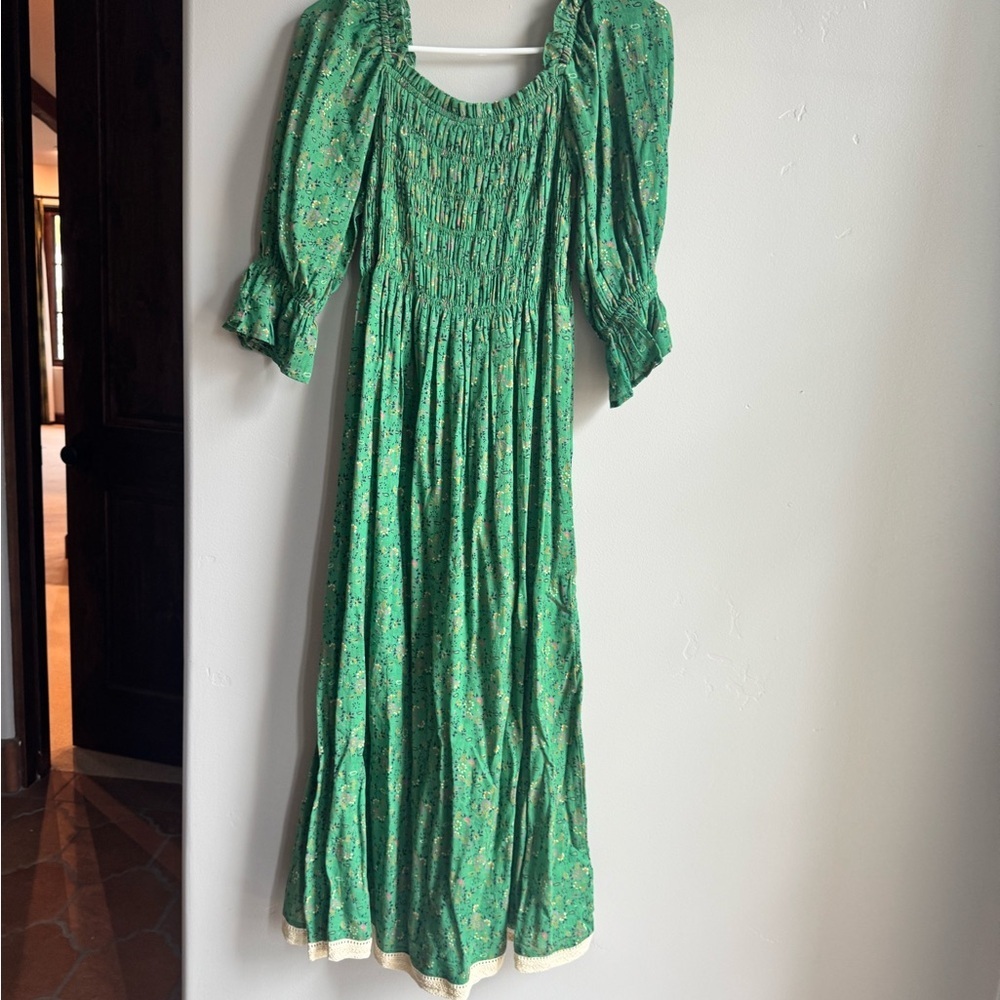 M.A.B.E Eddie Midi Floral Cottagecore Cotton Prairie Dress Coquette Euro Summer - Picture 4 of 10